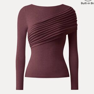 Long-sleeve asymmetrical top